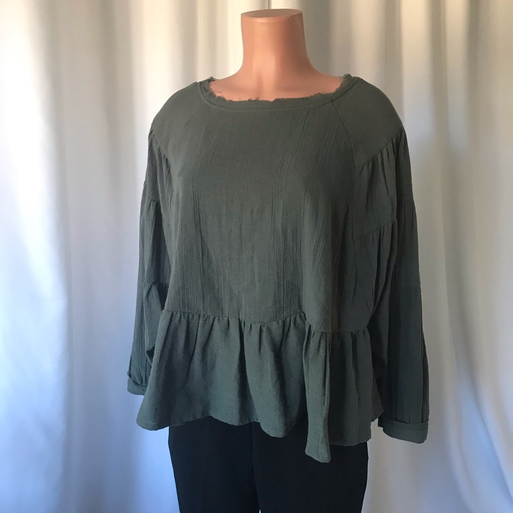 Free People tiered gauze trapeze blouse